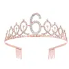 Diadema Corona Feliz Cumpleaños Infantil Fiesta Bebé Diamante Brillante Digital 3 Años 4 Años 5 Años 6 Años Accesorios para el Cabello