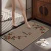 Esterilla de Suelo Imitación Lino, Alfombrilla Absorbente Antideslizante para Baño, Felpudo Antideslizante con Base de Goma, Alfombra de Secado Rápido para Entrada de Baño