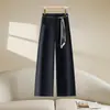 Pantalones de Traje Blancos Acortados de Pierna Ancha para Mujer, Otoño 2026 Nuevo de Cintura Alta Ajustados Petite Casual Versátiles de Pierna Recta