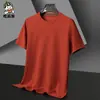 Tiktok hombres verano nuevo gofre manga corta hombres suelto delgado Transpirable Alta elasticidad hombres cuello redondo camiseta