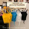 66025 # Rayón Puro Deseo Chica Caliente Flor Tridimensional Camisola Ropa de Verano para Mujer con Almohadilla en el Pecho y Espalda Hermosa Top de Chica Caliente