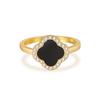 Chicas Picantes Europeas y Americanas Explosiones Anillo de Trébol de Cuatro Hojas de Plata de Ley S925 Ónice Negro Anillo de Fritillaria Blanca Femenino Anillo de Plata