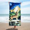 Toalla de Playa Reactive Estampada de Microfibra Punto Transfronterizo Toalla Absorbente de Secado Rápido Toalla de Baño para Vacaciones en la Costa