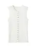 Comercio exterior transfronterizo para mujer otoño estilo europeo y americano moda sin mangas cuello redondo mezcla tejido top 5644127