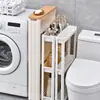 Estante Angosto de 10 cm para Almacenamiento Detrás de la Puerta del Baño, Gabinete para Espacio del Inodoro, Carrito Pequeño de Pie, Estante para Grietas del Baño, Solución de Almacenamiento
