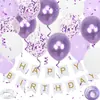 19 Piezas Globos Traje de Cumpleaños Feliz Cumpleaños Banderín de Tirar Para Decoración de Fiesta de Cumpleaños