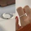 Anillo Liso de Plata Esterlina 925 de Alta Gama Estilo Ins Coreano No se Desvanece Nicho Femenino Sencillo Exquisito Lujo Accesible Anillo Abierto