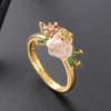Zhen Rong deseja AliExpress ebay Amazon Europa e os Estados Unidos novo criativo cravejado esmeralda olho de cavalo diamante flor anel