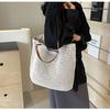 Bolsa Feminina de Palha Trançada 2024 Verão Novo Estilo Mori Estilo Artístico Bolsa de Ombro Versátil Casual Vintage Bolsa Saco
