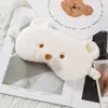 Nova Máscara de Olhos de Pelúcia de Ursinho Super Fofa com Orelhas para Pausa para Almoço, Proteção de Olhos de Desenho Animado Fofo para Viagem, Bloqueio de Luz para Dormir e Auxílio para Dormir