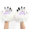 Luvas Peludas de Garra Meio Dedo Estilo Kig Bb Chamadas Luvas de Menina Gato Peluda Fantasia Pelúcia Peluda para Cosplay