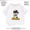 Camiseta Infantil de Gato Negro Sheriff Manga Corta Tallas Mediana y Grande Ropa Infantil Niños y Niñas Top Versátil Nuevo Verano 2023