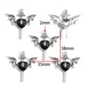 DIY Aleación de Goteo de Aceite Estilo Gótico Retro Colgante de Corazón con Alas Cruz Colgante para Pulsera Llavero W644