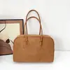 Bolsa Tote de Gran Capacidad Estilo Coreano Lujo Ligero Bolsa de Hombro Única de Gran Capacidad Estilo Minimalista Bolso Boston de Ante y Felpa para el Hombro