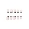 Modelo de Comercio Exterior Más Vendido: Uñas Postizas Negras de Doble Capa Estilo Minimalista de Alta Gama para Uñas con Brillo, Rectangulares de Longitud Media, Venta al por Mayor