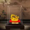 Adornos de Terciopelo Dorado Año del Dragón Zodiacal Artesanías de Dragón Chapadas en Oro Adornos para Sala de Estar Regalos para Tiendas 4S Reunión Anual de Compañía de Seguros