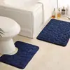 Alfombra de Piso de Coral Fleece con Textura de Guijarro, Alfombra de Baño, Alfombra para Inodoro en Forma de U, Felpudo Absorbente para Baño, Juego de Dos Piezas, Venta al por Mayor