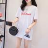 D142 Novo Estilo Coreano Verão Comprimento Médio Furo Cec Camiseta de Manga Curta Solta ins Top Feminino para Estudantes