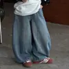 Pantalones Vaqueros Sueltos Estilo Coreano Fuguo Girls 2026 Invierno Nuevo con Forro Polar y Engrosados Pantalones Casuales para Niños Pantalones Versátiles de Pierna de Tijera