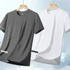 Playera de Manga Corta de Seda de Hielo para Hombre Verano Delgada Holgada Transpirable Secado Rápido Hielo Talla Extra para Hombre Casual Combinable Cuello Redondo