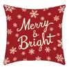 Fronha de almofada com estampa natalina estilo aquarela, boneco de neve com bordado falso, floco de neve, árvore de Natal, fronha de tecido, fronha para decoração de feriado