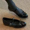 Zapatos de Tacón Bajo con Lazo 2026 para Mujer Versátiles de Cuero Sintético Puntera Redonda Tacón Bajo Nuevos Vintage Mary Janes Estilo Francés