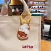 Colgante Creativo de Cuero para Pastel de Luna del Festival de Mediados de Otoño para Mujer, Llavero de Cuero Lindo de Conejo de Jade de Dibujos Animados, Regalo Pequeño