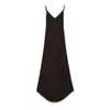 Para Comercio Exterior Europeo y Americano Transfronterizo Ropa de Mujer Aliexpress Más Vendido Verano Sexy Espalda Descubierta Cuello en V Abertura Sin Tirantes Vestido Largo