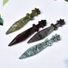 Cristal de Entrada Natural Pedra Bruta Adaga Pedra Bruta Polida Ímã Vários Materiais Adaga Decoração de Mesa para Sala de Estar Ornamentos