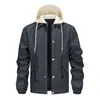 Jaqueta Personalizável Transfronteiriça para Homens, Corta-Vento Outdoor para Primavera e Outono, Caimento Casual Solto, Capuz Removível, Casaco de Tamanho Europeu