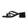 Sandalias de Tacón Grueso Estilo Coreano para Mujer Verano 2025 Nuevas Combinan con Todo Simples de Dedo Tipo Pata de Gallo Punta Cuadrada Satín Perla Sandalias de Tacón Alto para Uso Exterior