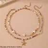 Ns0017 Vacaciones de Verano en el Océano Europeo y Americano Collar de Estrella de Mar Concha Caracola Tortuga Collar de Cuentas de Semillas Dopamina de Moda