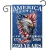Bandeira de Jardim Cruzada para o Novo Dia da Independência, Bandeira com Listras e Águia Americana, Decoração Externa, Bandeira de Jardim Dupla Face em Linho
