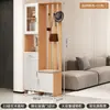 Gabinete de Entrada de Madera Maciza Puerta de Entrada Se Puede Sentar Gabinete para Zapatos Perchero Pantalla Divisoria de Sala de Estar Taburete para Cambiarse de Zapatos Gabinete de Almacenamiento Gabinete de Almacenamiento