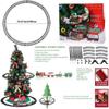 Tren de Vapor de Juguete con Pista Controlado a Distancia Modelo de Árbol de Navidad con Humo, Luces y Música, Se Puede Apagar, Juguete Educativo