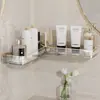 Prateleira de canto para banheiro, prateleira de parede sem perfuração, para banheiro, lavatório, prateleira de parede