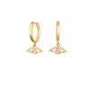 Brincos da Moda Estilo Ins em Formato de Coqueiro e Cacto para Mulheres, Banhados a Cobre com Ouro Real, Brincos de Coroa com Diamante Zircônia, Exclusivo Transfronteiriço