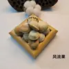 Kit DIY Sino de Vento com Casca de Fruta Materiais Chocalhos Artesanais de Casca de Fruta Acessórios para Pendurar na Bolsa Sino de Água de Fruta Preta Madeira Casca de Loquat Atacado