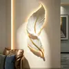 Pintura Decorativa de Pena para Hall de Entrada, Sensação de Luxo Leve de Alta Qualidade, Arte de Parede de Fundo para Sala de Estar, Pintura de Parede Vertical