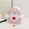 Mochila escolar pequena para jardim de infância Mochila New Love Mochila fashion All-match Asas de anjo Mochila de viagem para crianças