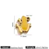 Colgante de rana con goteo de aceite bañado en acero inoxidable 18K, charm de rana pequeña de esmalte multicolor, accesorio para pulsera y collar DIY