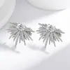 Desejo Europa e Estados Unidos atmosfera exagerada brincos de cruz de diamante transfronteiriços brincos femininos agulha de prata 925 personalidade all-match temperamento joia de orelha