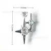 Tachuela para Cartílago Auricular Doble Estrella F136 de Aleación de Titanio con Incrustación de Circonita, Tornillo Interno de Titanio G23 Labret para Piercing Corporal