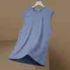 Verano Hilo de Hielo Delgado Sin Mangas t Hombres Transpirable Cuello Redondo Ligero Deportivo Secado Rápido Chaleco Transfronterizo Venta al por Mayor Talla Grande