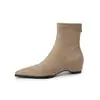 Botines elásticos de mujer estilo coreano para aumentar la altura, nuevos de otoño e invierno, punta fina, tacón medio, cierre trasero, ajuste ceñido, botines elásticos cortos para mujer