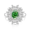 Anillo de Paloma de Huevo de Lujo con Corte de Flor de Hielo, Gemas de Colores Deslumbrantes y Diamante de Alto Carbono, Modelo Más Vendido, Venta Directa en Transmisión en Vivo