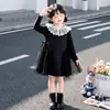 Vestido de Otoño para Niña Estilo Retro Floral con Encaje Elegante Vestido de Princesa Conjunto de Otoño para Bebé Vestido de Moda Infantil