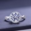 Anillo de Plata 925 para Mujer Anillo de Moissanita D Color FL Limpio Anillo Chapado en Oro Blanco de 18K Joyería de Plata 925 al Por Mayor