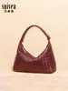 Bolso Tejido Artesanal de Nicho Estilo Francés con Textura de Alta Calidad, Bolso de Mano de Moda, Bolso para Lonchera, Bolso de Hombro para Viajes Diarios, Bolso de Axila para Mujer