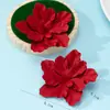 Brincos Femininos Europeus e Americanos Transfronteiriços Novos Mais Vendidos Personalizados Moda Plissados Pétalas Flores Grandes Exagerados Tendência Sexy